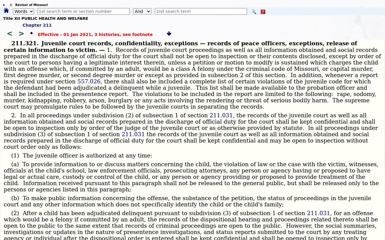 Lincoln County civil docket source on confidential Missouri juvenile records