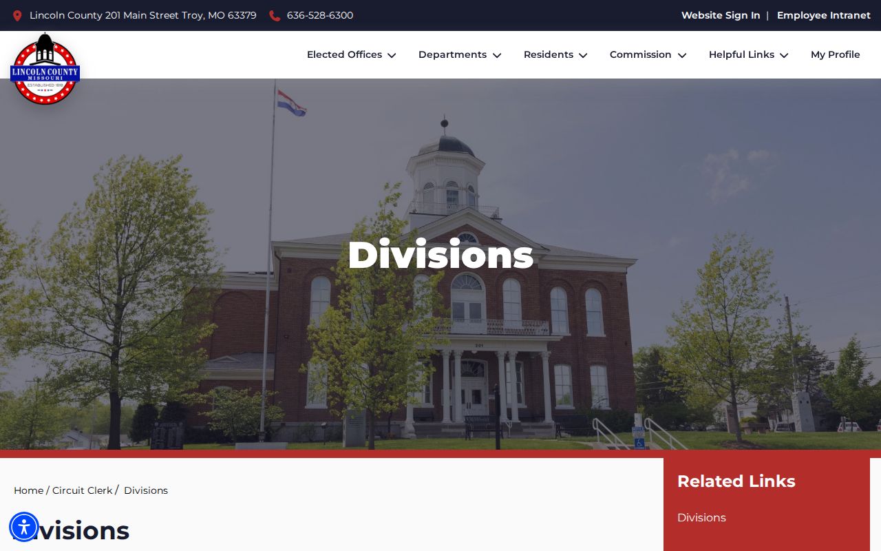 Lincoln County court docket divisions shown by the official Circuit Clerk divisions page